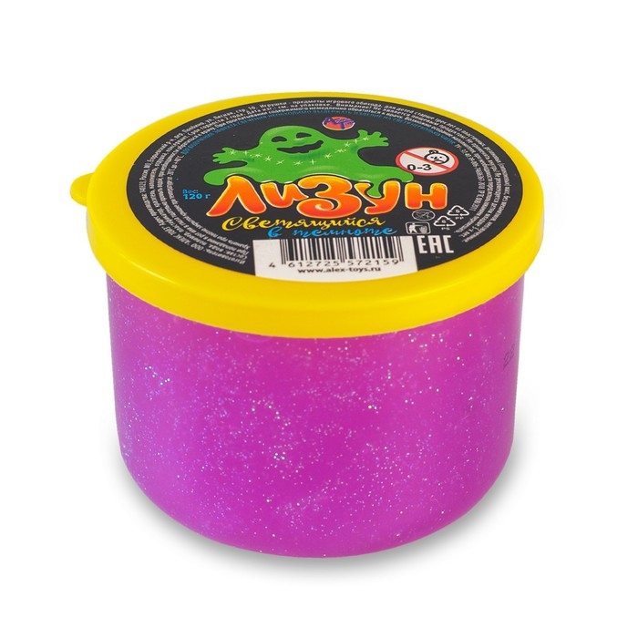 Лизун светящийся в темноте, 120 г, цвет МИКС