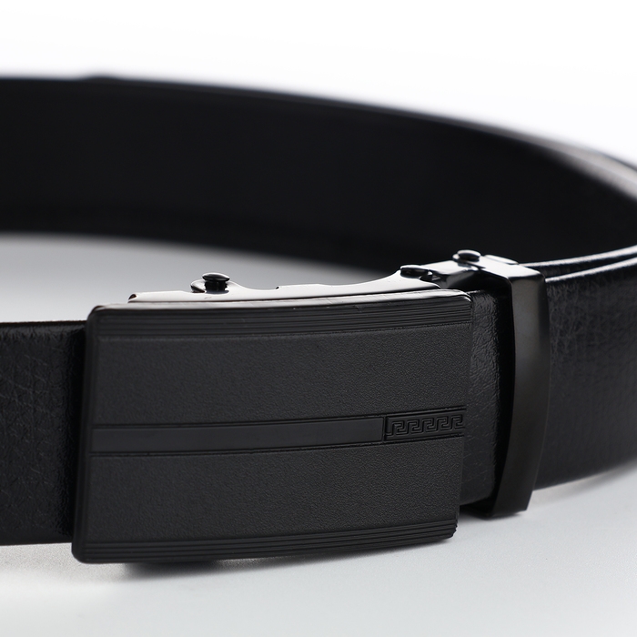 Ремень мужской, ширина 3,5 см, пряжка автомат, цвет чёрный Ремень мужской, ширина 3,5 см, пряжка автомат, цвет чёрный