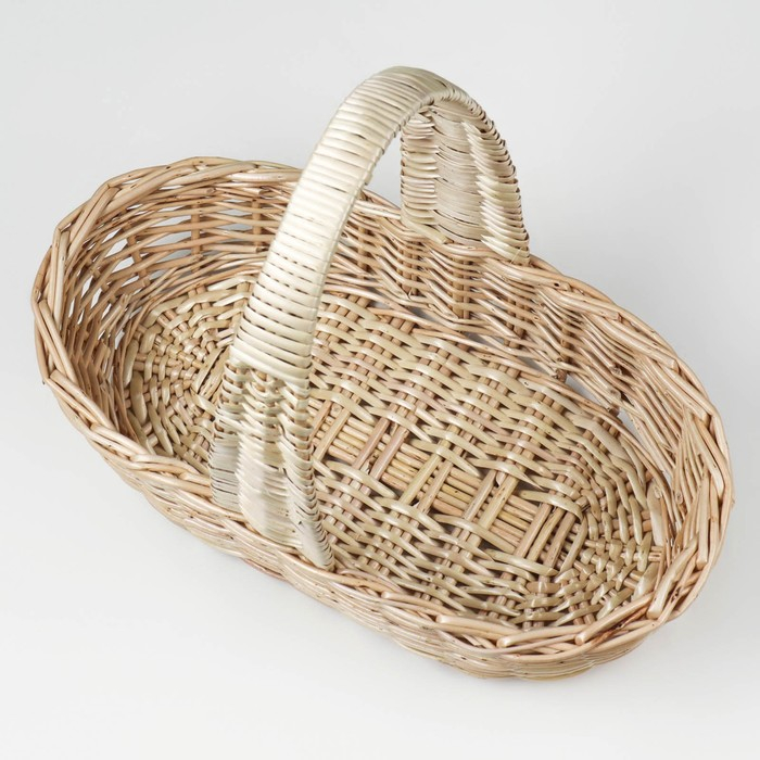 Корзина продуктовая, 37×16×8/27 см, ручное плетение, ива Корзина продуктовая, 37×16×8/27 см, ручное плетение, ива