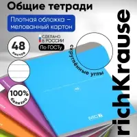 Тетрадь 48 листов в линейку ErichKrause, обложка мелованный картон, блок офсет, 100% белизна, МИКС