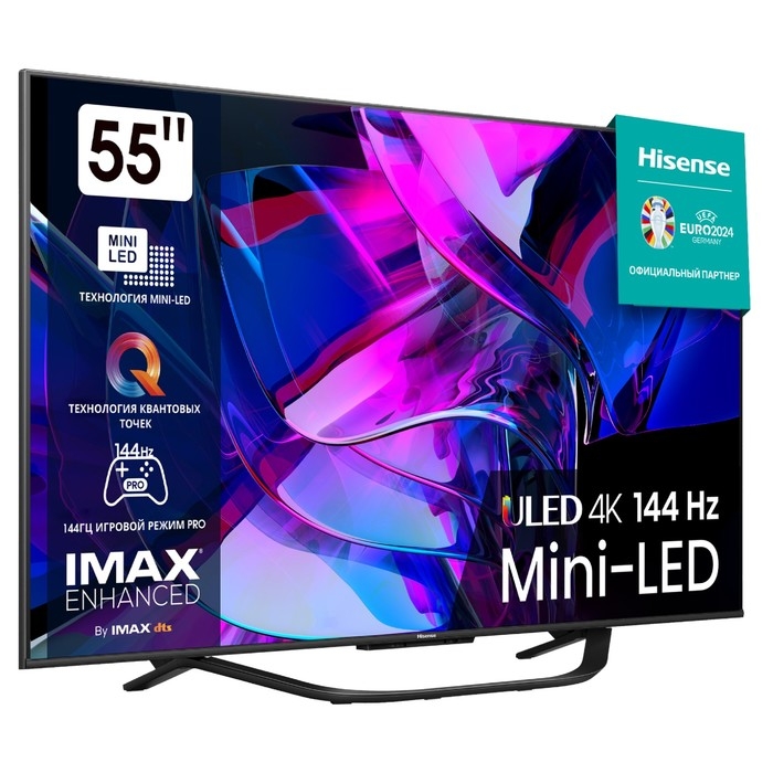 Телевизор HISENSE 55U7KQ, 55 Телевизор HISENSE 55U7KQ, 55", 3840x2160,DVB-T2/C/S2,HDMI 4,USB 2,m-LED,Smart TV,черный
