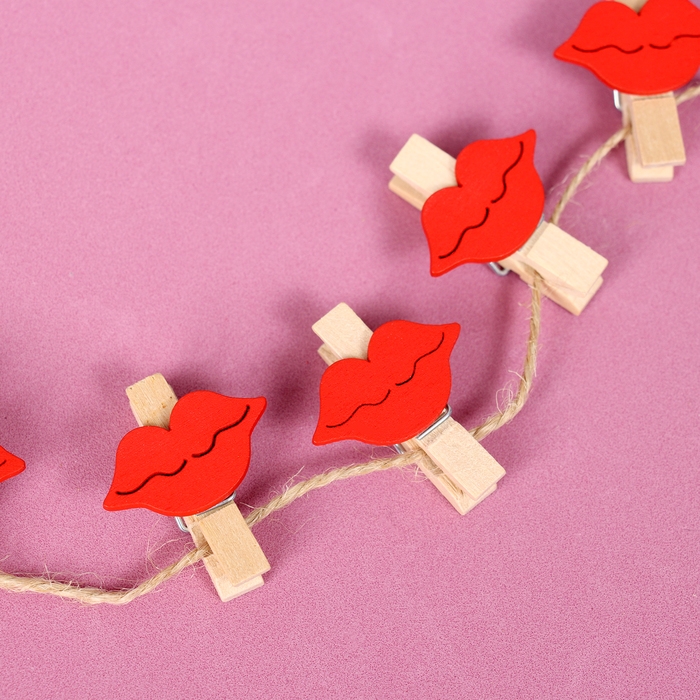 Прищепки декоративные с верёвкой для подвеса «Губки» набор 10 шт., 2,5 × 12,5 × 13,5 см Прищепки декоративные с верёвкой для подвеса «Губки» набор 10 шт., 2,5 × 12,5 × 13,5 см