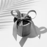 Футляр под серьги, кольцо &laquo;Сюрприз&raquo;, корейский бархат, 5.8&times;5.3 см, серый