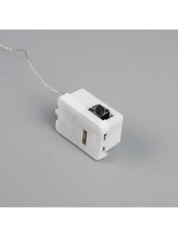 Гирлянда &laquo;Нить&raquo; 1 м роса. IP20, нить серебристая, 10 LED, 4.6 В, AG13&times;3 (в комплекте), 3 режима, свечение синее