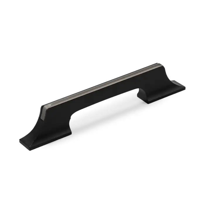 Ручка-скоба CAPPIO, алюминий, м/о 96 мм, цвет черный с серой вставкой