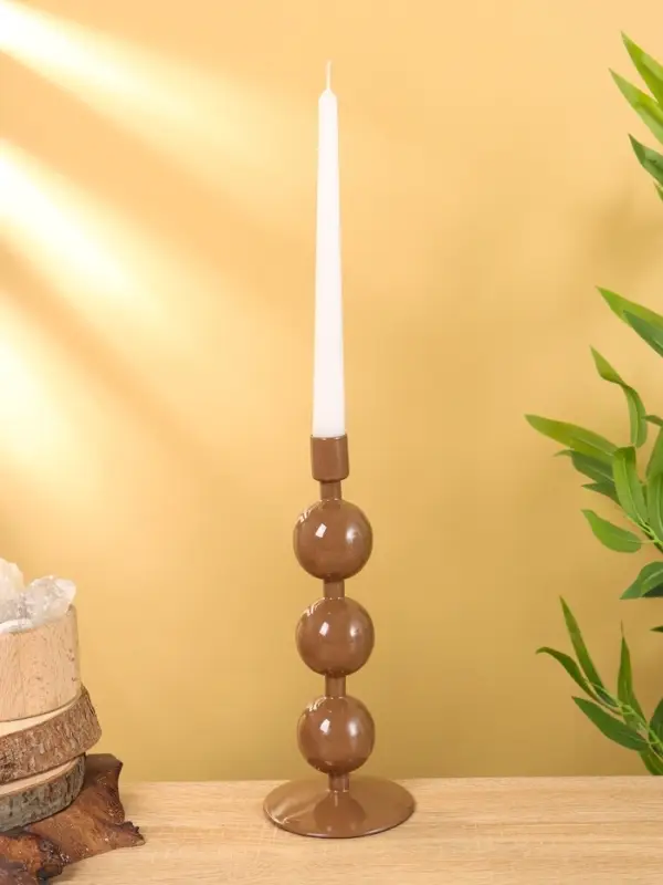 Подсвечник на 1 свечу "Бисквит" с 3 сферами 10х10х25 см