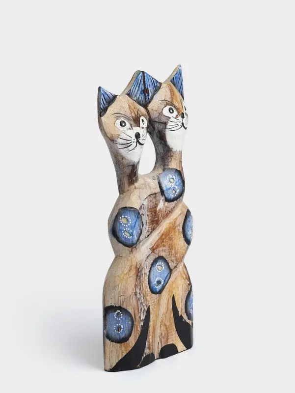 Сувенир интерьерный &laquo;Сиамские кошечки&raquo;, 12&times;3&times;30 см, дерево, цв. синий