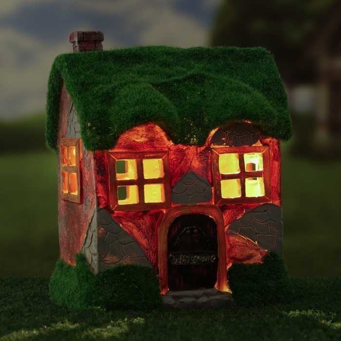 Садовый фонарь  Садовый фонарь "Домик Хоббита" 16х10х22см