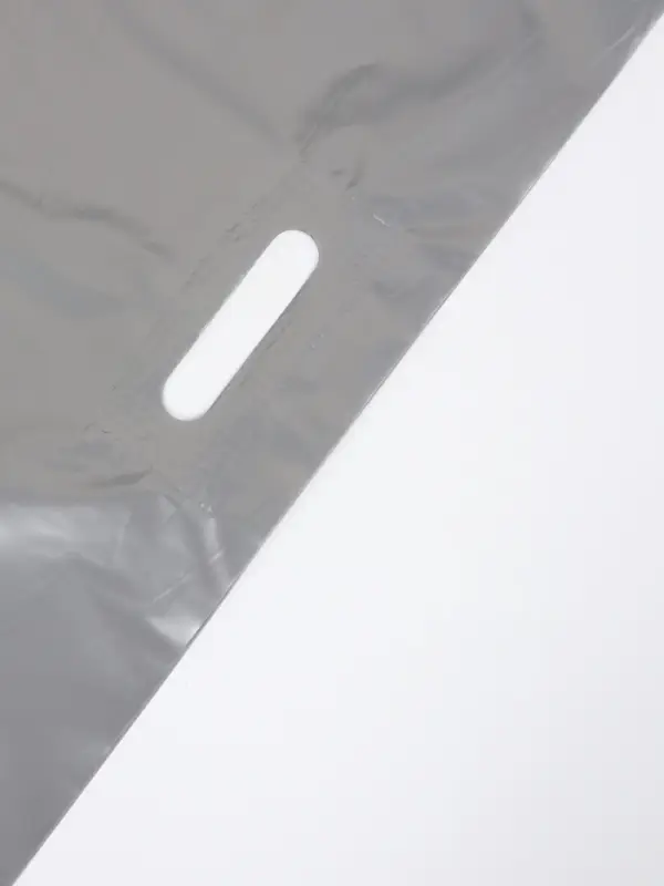 Пакет полиэтиленовый с вырубной ручкой, Серебряный 50-60 См, 70 мкм