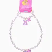 Набор детский "Выбражулька" 2 пред-а: бусы, браслет, мармеладный мишка, бело-фиолетовый