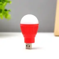 Ночник RISALUX &laquo;Лампочка&raquo;, LED, USB, 3.5&times;3.5&times;6.5 см, МИКС