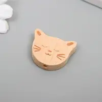 Бусина для творчества дерево "Котенок" 3,1х2,5 см