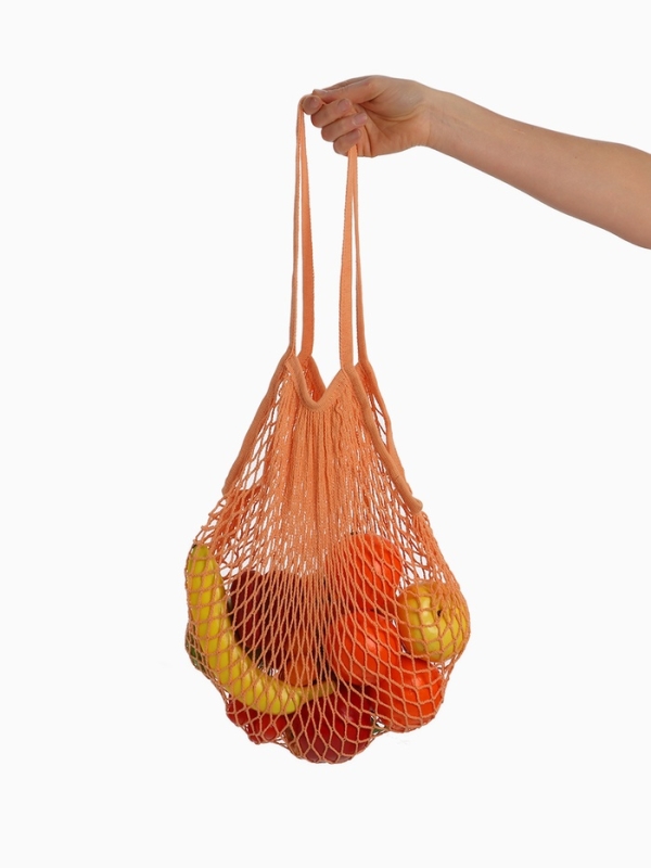 Авоська, 41 х 27 см, ручка 17 см, клетка 1.5 см, оранжевая Авоська, 41 х 27 см, ручка 17 см, клетка 1.5 см, оранжевая