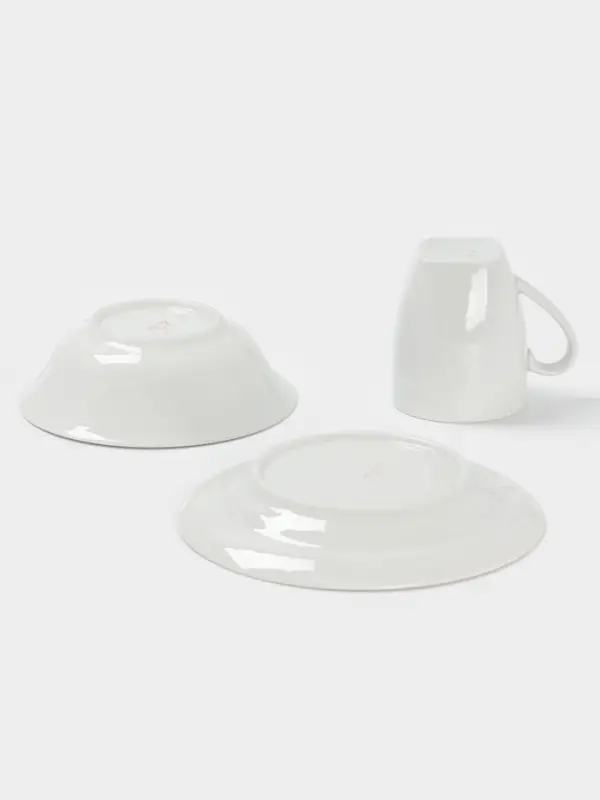 Набор детской посуды Дулевский фарфор &laquo;Мишутка&raquo;, 3 предмета: тарелка 175 мл, миска 360 мл, кружка 210 мл, белый