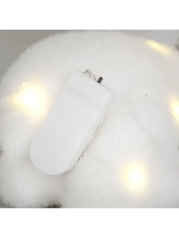 Светодиодная фигура &laquo;Олень&raquo; 21&times;19&times;10 см, флок, от батареек CR2032&times;2, свечение тёплое белое