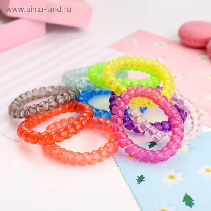 Резинка для волос "Пружинка" простая, 5 см, микс