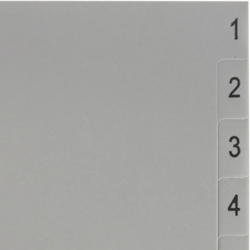 Разделитель листов из сер.пласт. с индексами Attache, А4, цифровой 1-12