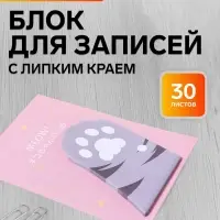 Блок для записей 45&times;75 мм, 30 листов &laquo;Серая лапка&raquo;
