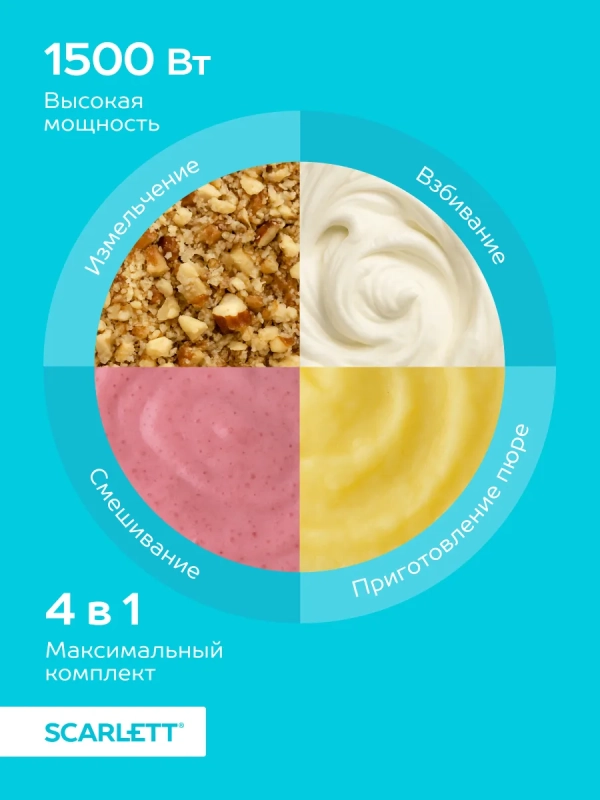 Кухонный погружной блендер измельчитель 4в1 SC-HB42M47 Кухонный погружной блендер измельчитель 4в1 SC-HB42M47