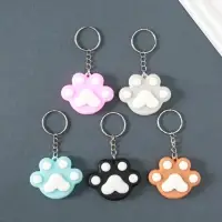 Брелок резина "Цветная лапка" МИКС 4х5х1 см