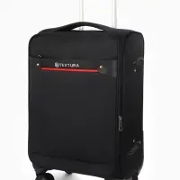 Чемодан на колёсах TEXTURA, кодовый замок, текстильный, с увеличением, 36&times;25&times;58 см, 20", чёрный