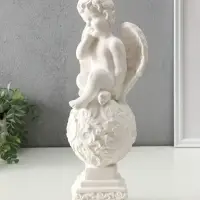Фигура гипс &laquo;Ангел на шаре&raquo;, 37&times;12&times;14 см