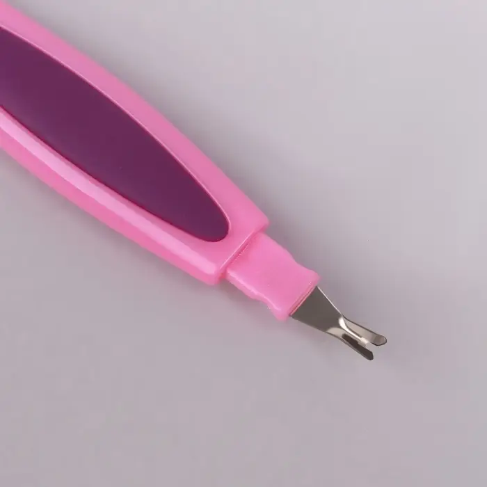 Пилка-триммер металлическая для ногтей, прорезиненная ручка, 14 см, МИКС