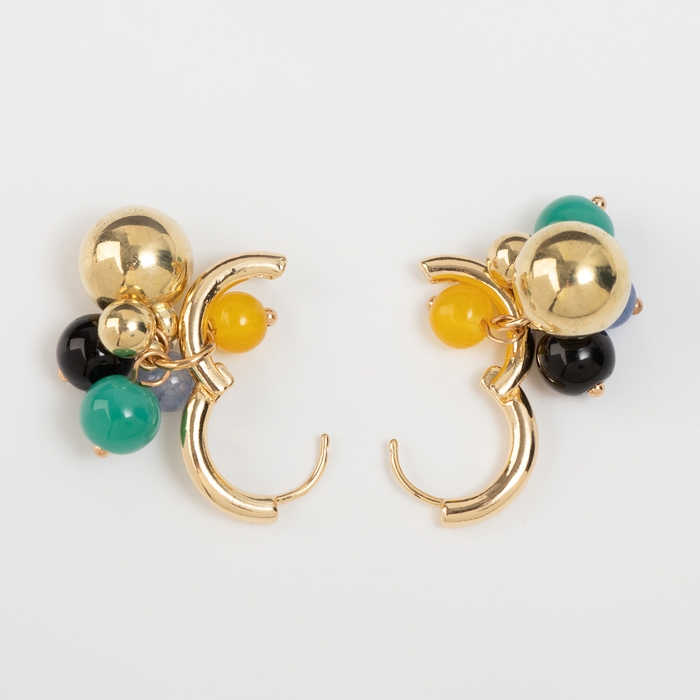 Серьги со съёмным элементом «Трансформер» горсть, цветные в золоте Серьги со съёмным элементом «Трансформер» горсть, цветные в золоте