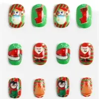 Детские накладные ногти на новый год &laquo;Новогодние подарки&raquo;, 12 шт.