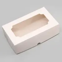 Коробка складная с окном под зефир, белый, 25×15×7 см