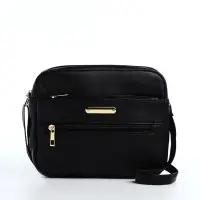 Сумка женская кросс-боди на молнии, 21&times;7.5&times;17 см, чёрная