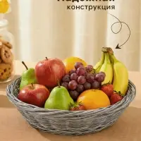 Корзинка для подачи фруктов и хлеба Доляна &laquo;Лукошко&raquo;, d=20 см, пластик, плетёная, серая