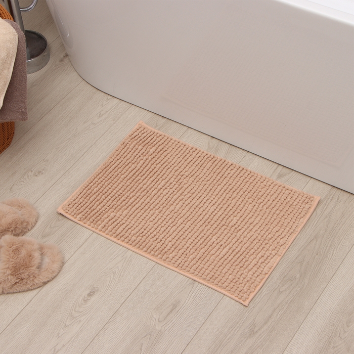 Коврик для ванной Этель Букли цвет беж, 38х58 см Коврик для ванной Этель Букли цвет беж, 38х58 см