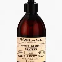 Набор женский VEGAN.Love.Studio  "Tonka Beans, Leather": гель для душа 300 мл + мыло для рук 300 мл