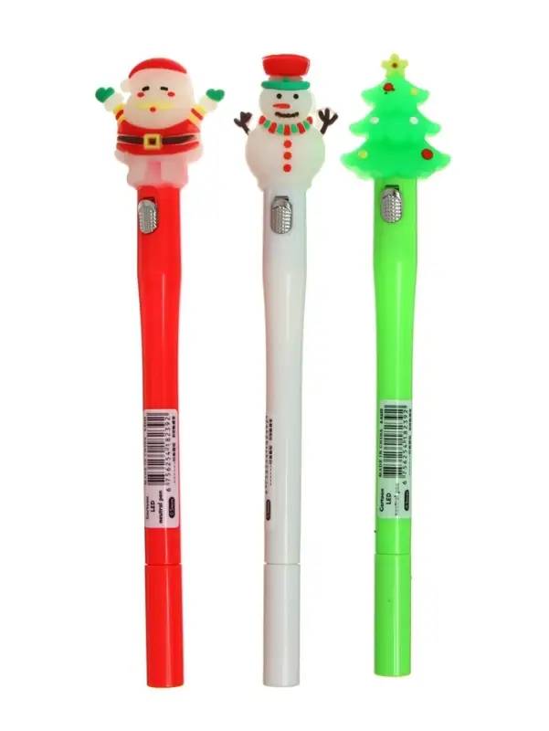 Ручка-прикол Calligrata &laquo;Новый год&raquo;, светящаяся, чёрный стержень, гелевая, подарочная, МИКС