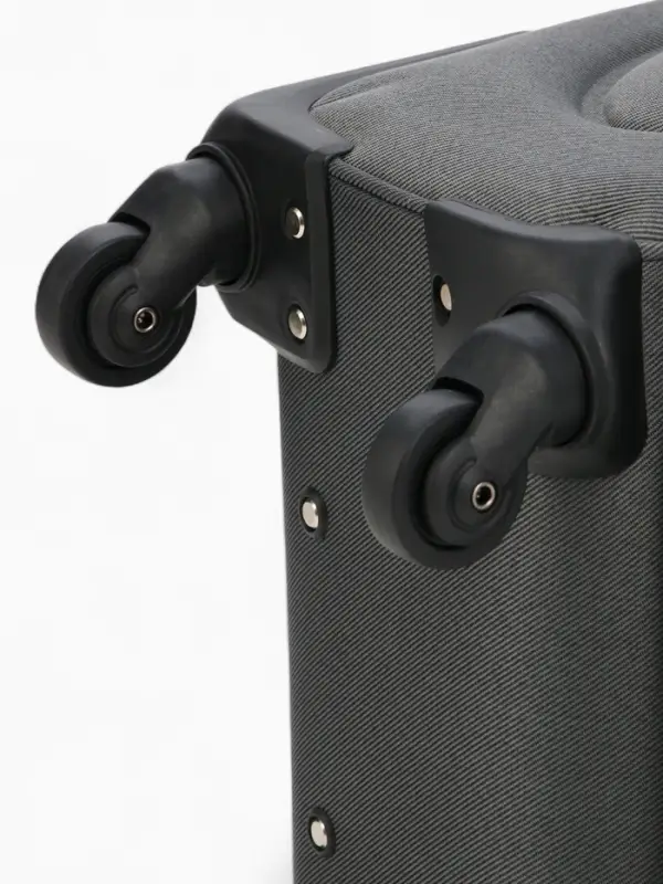 Чемодан 20 Чемодан 20", Текст, 37*23*54, отд на молнии, 2 нар/карм, увелич, код замок, 4 колеса, серый 108759