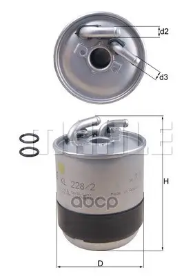 фильтр топливный Mahle/Knecht арт. KL2282D