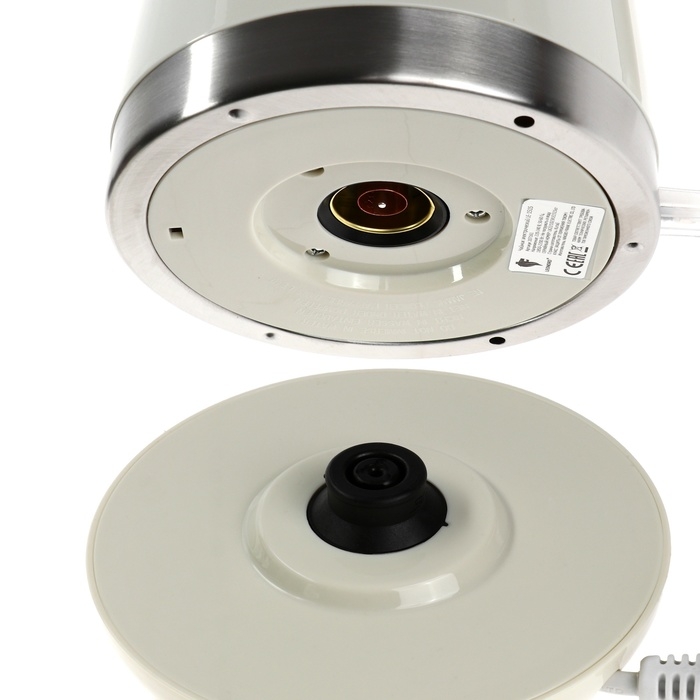 Чайник электрический Leonord LE-1515, пластик, колба металл, 1,7 л, 2200 Вт, бежевый Чайник электрический Leonord LE-1515, пластик, колба металл, 1,7 л, 2200 Вт, бежевый