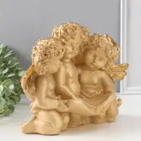 Фигура с подставкой под мелочи "Три ангела" слоновая кость, 30х23х14 см