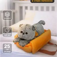 Мягкая игрушка &laquo;Кот Басик&raquo; лежачий, 25 см, в сумке - переноске
