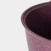 Кастрюля KUKMARA Trendy style, 6 л, d=26 см, h=15.5 см, стеклянная крышка, антипригарное покрытие, литой алюминий, фиолетовая