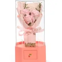Шкатулка декоративная &laquo;Роза Love&raquo;, с подсветкой, 3хААА,, LN1445, 10&times;10&times;20.5 см, розовая