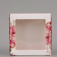 Коробка подарочная самосборная с окном &laquo;Тюльпаны&raquo;, 16&times;16&times;3 см