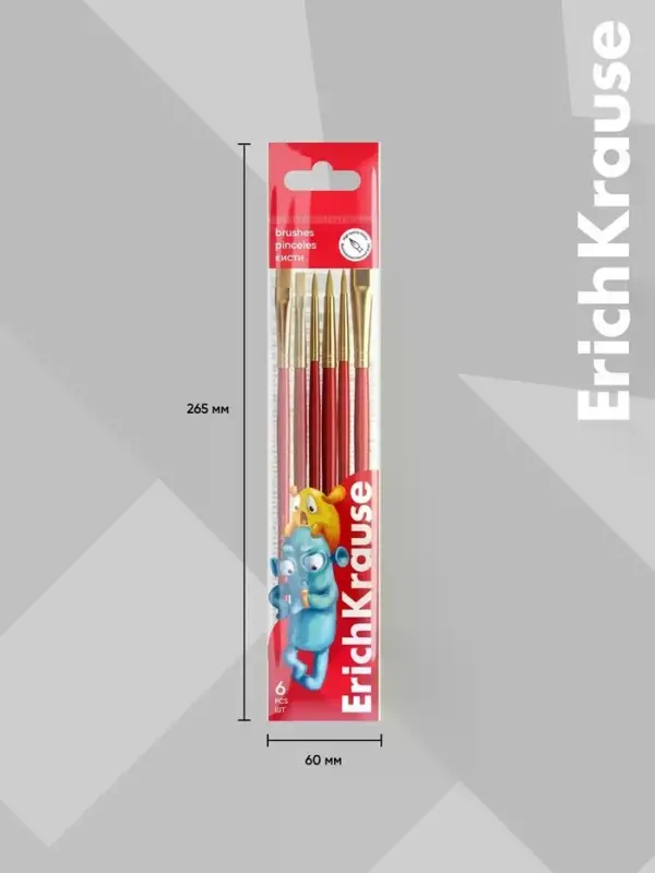 Набор кистей 6шт ErichKrause Jolly Friends