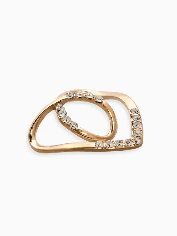 Муфта для платка &laquo;Сердце&raquo;, линейное, белая в золоте