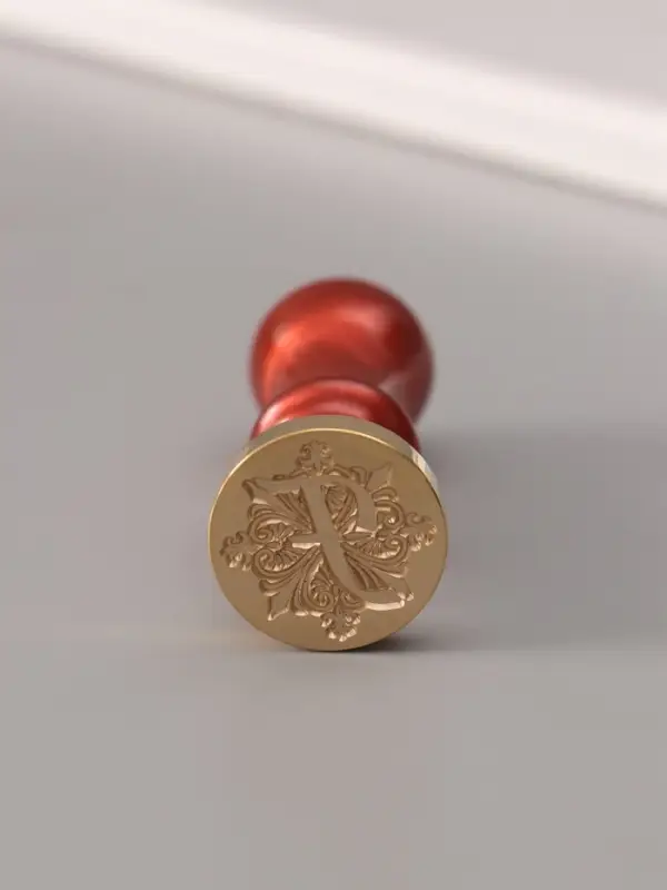 Печать для сургуча с пластиковой ручкой &laquo;Буква F на вензеле&raquo;, 2.5&times;2.5&times;6.3 см