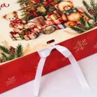 Коробка подарочная новогодняя складная, упаковка &laquo;Счастливого Нового года и Рождества&raquo;, 31&times;24.5&times;8 см .