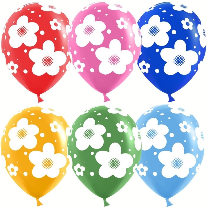 Шар латексный 12 Шар латексный 12" «Цветы», пастель, 5-сторонний, набор 25 шт., МИКС