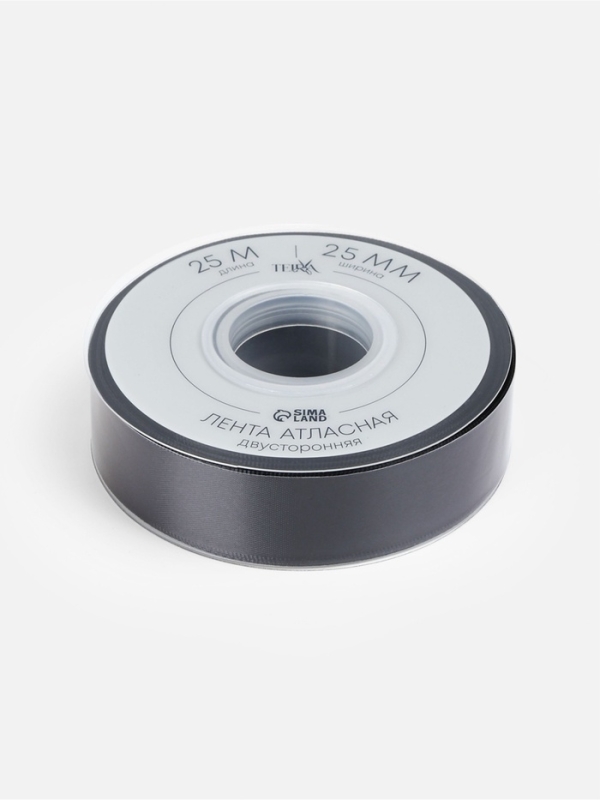 Лента атласная двухсторонняя №0030 25мм*25±1м чёрный TR