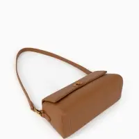 Сумка женская мессенджер TEXTURA на клапане, 26&times;9&times;12 см, коричневая